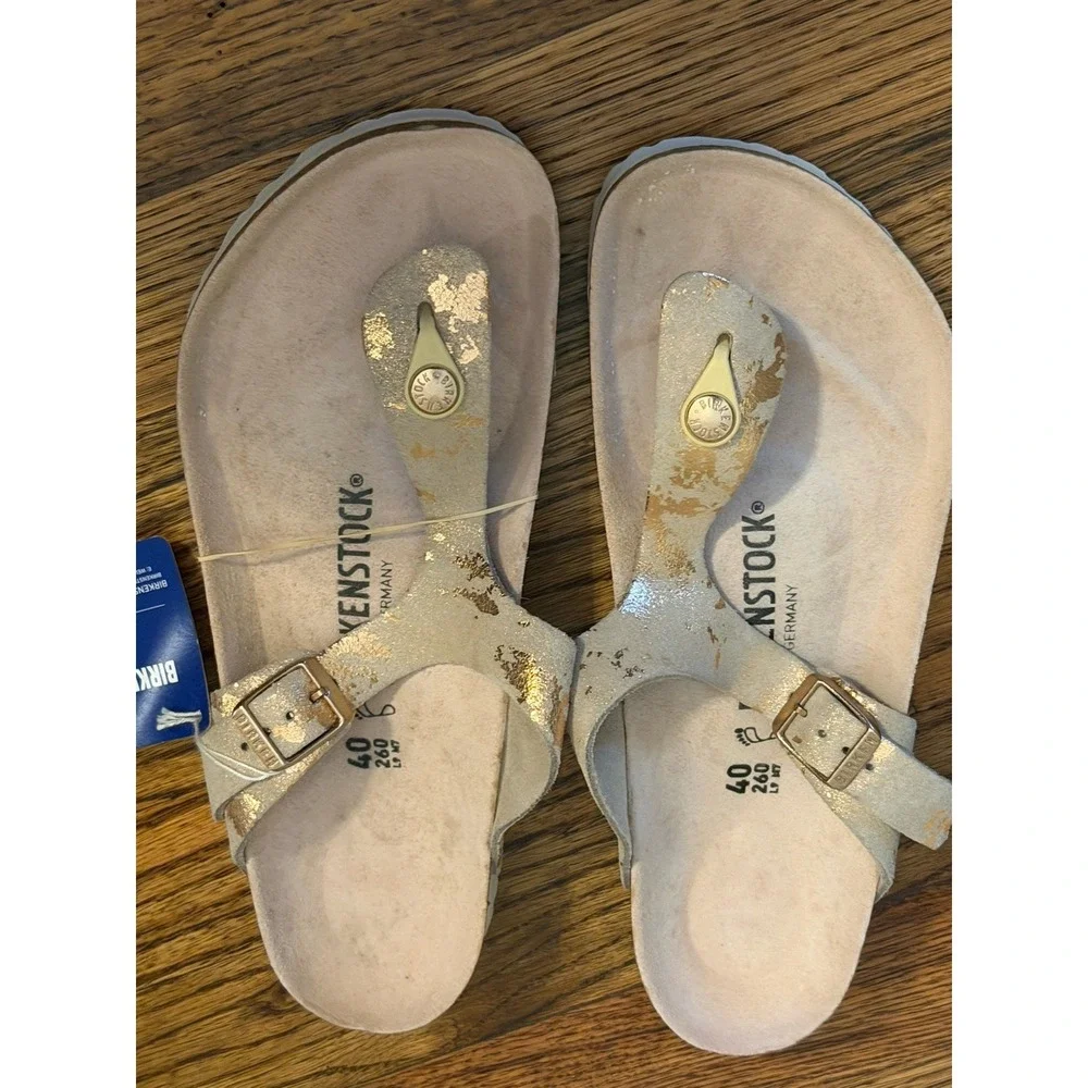 Birkenstock Women's Gizeh Metallic Sandals Size 9